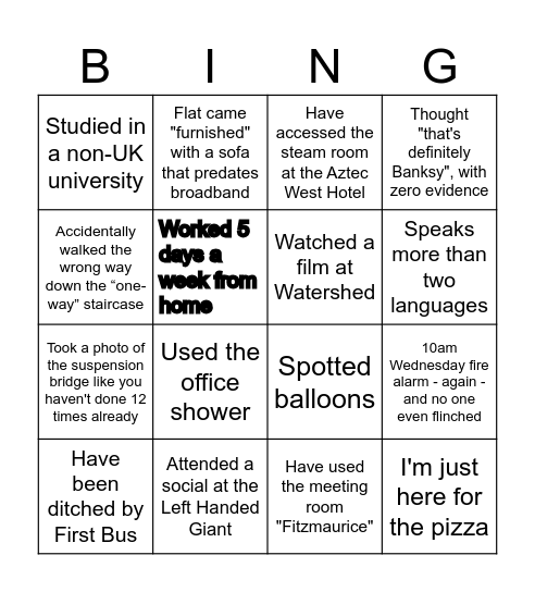 Bristol Office BINGO!! Bingo Card