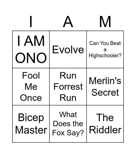 Bingo Brawlers Season 2 Bingo Card
