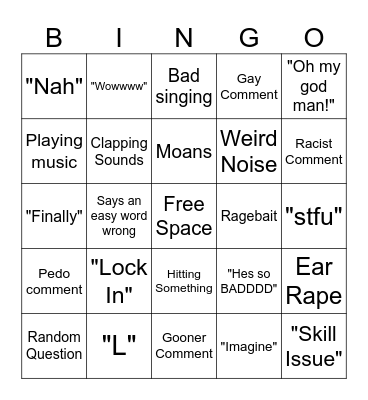 Alex Bingo Card