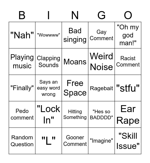 Alex Bingo Card
