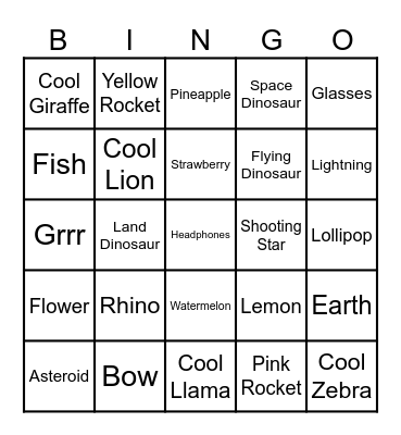 County Fair Bingo Card