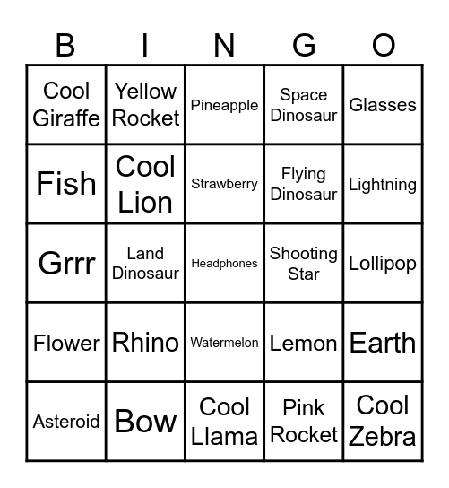 County Fair Bingo Card