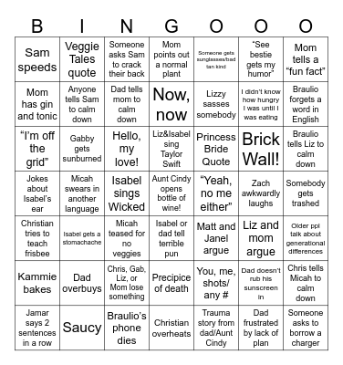 Vacation Bingo 2025 Bingo Card