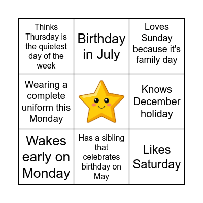 Find Someone Who... Bingo Card