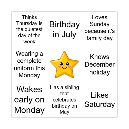 Find Someone Who... Bingo Card