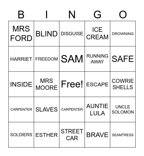 ADDY WALKER Bingo Card