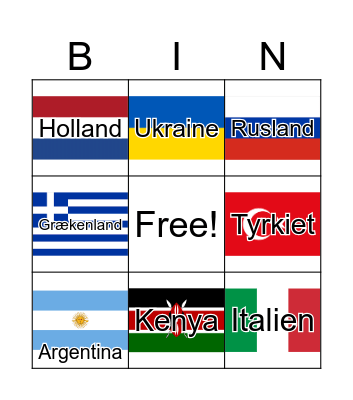 Country Flag BINGO Card