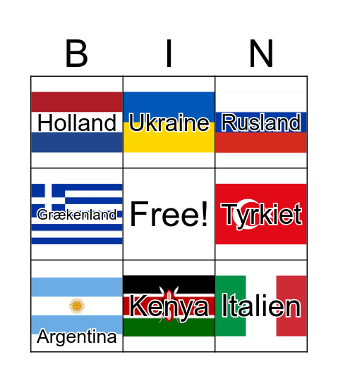 Country Flag BINGO Card