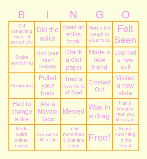 Dirty Auntie's Bing(hoe) \(UwU)/ Bingo Card