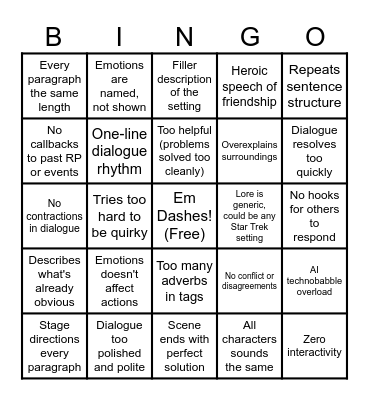 AI Post BINGO Card