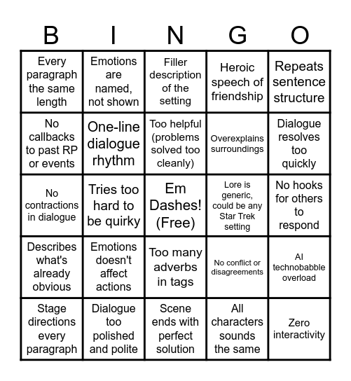 AI Post BINGO Card