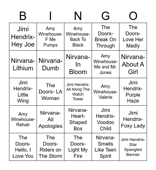 Radio Bingo Forever 27 Bingo Card