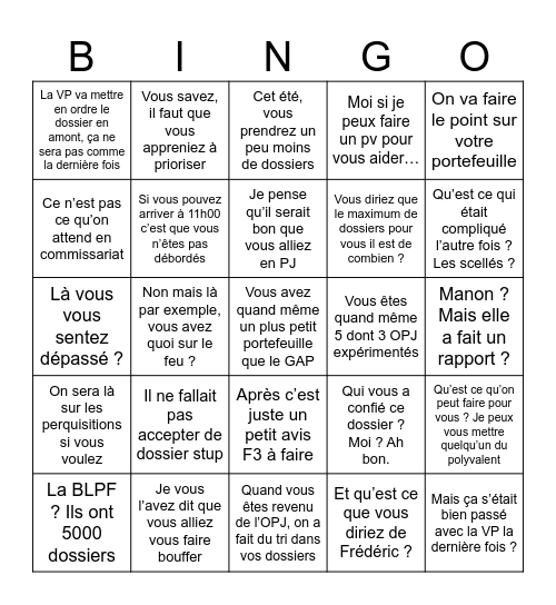 Le bingo du brainstorming Bingo Card