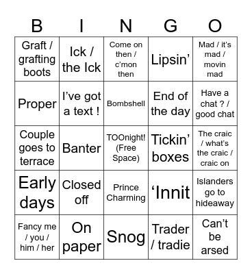 Love Island Bingo UK 2025 Bingo Card