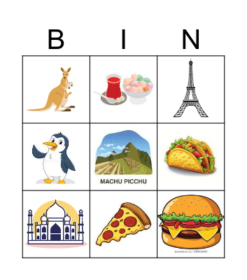 The Amazing Race Bingo Card