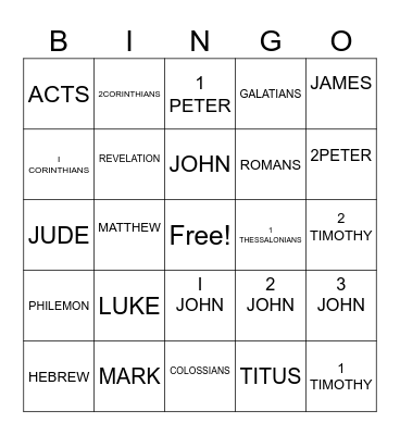 BIBLE BINGO Card