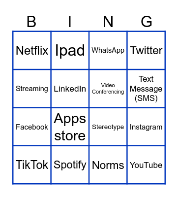 Technology and Communication Bingo Card