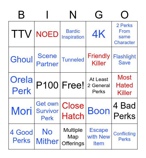 Chaos Shuffle Bingo Card