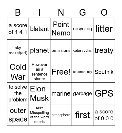 fun Day 5 Bingo Card