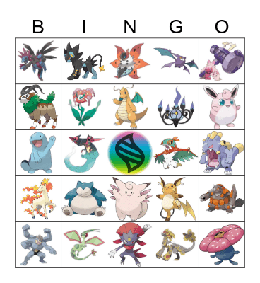 Pokemon Mega Evolutions Bingo Card