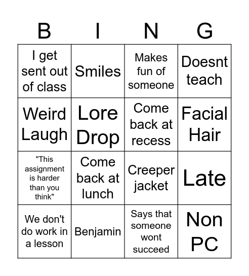 Geo bingo Card