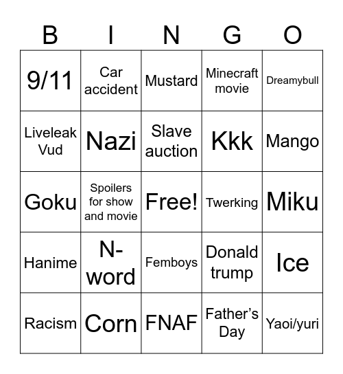 Ig reels Bingo Card