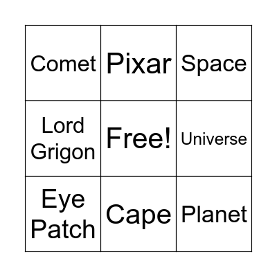 Elio Bingo Card