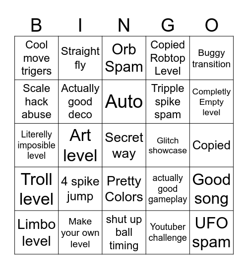 How D gd bingo Card