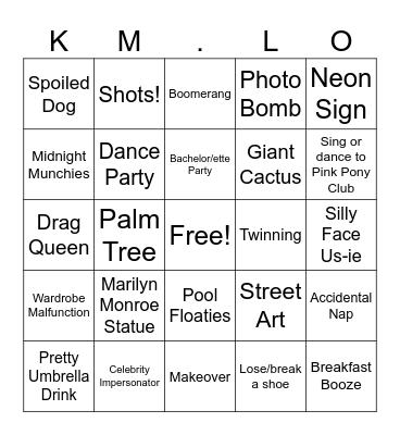 Kristin's 40AF Birthday Bingo! Bingo Card
