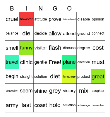 Untitled Bingo Amy是土豆妈 Bingo Card