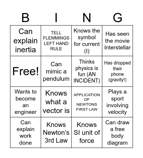 ICE BREAKER BINGO Card