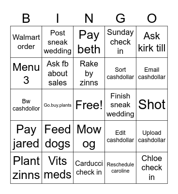 Monkmon Bingo Card