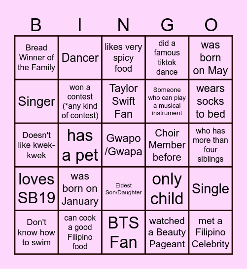 Support Day (Human Bingo - Get to know each other) Bingo Card