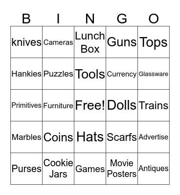 Miss Ellie's Antiques Bingo Card