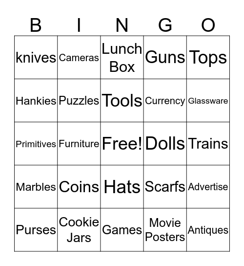 Miss Ellie's Antiques Bingo Card