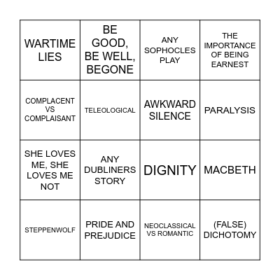 Francis Bingo Card