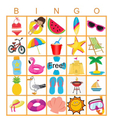 Beach Bingo Card