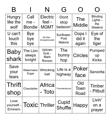9CSM Musical BINGO Card