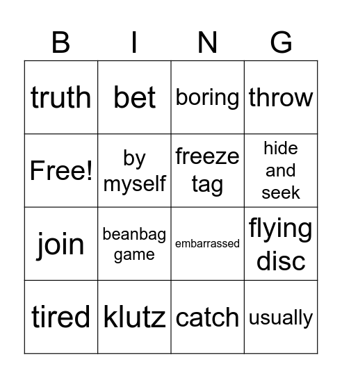 Clifford- Flo Motion Bingo Card