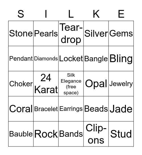 Silk Elegance Bingo Card