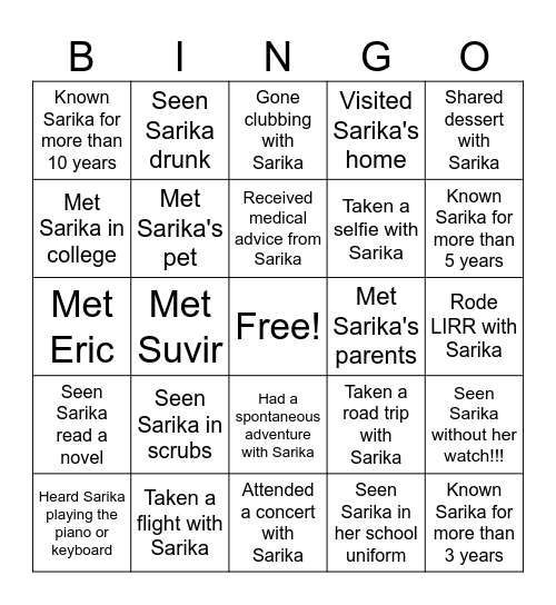 💖 Sarika's Bachelorette Bingo 💖 Bingo Card