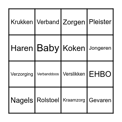 Mens en Zorg Bingo Card