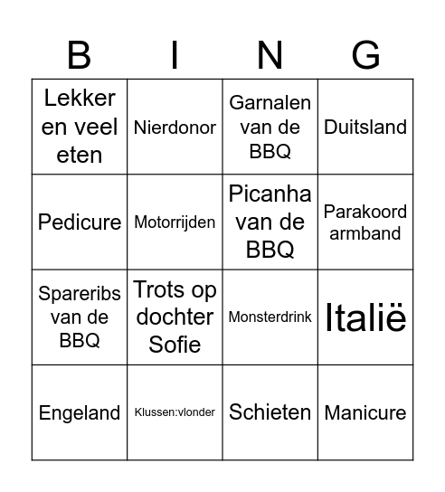 Elmar's Bingo Card