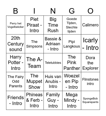 TV-Series Bingo Card