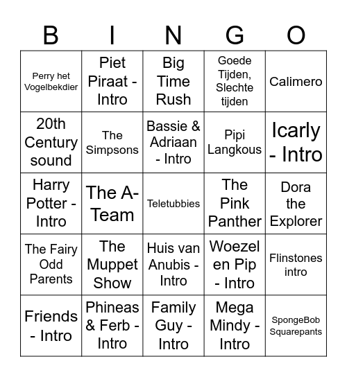 TV-Series Bingo Card