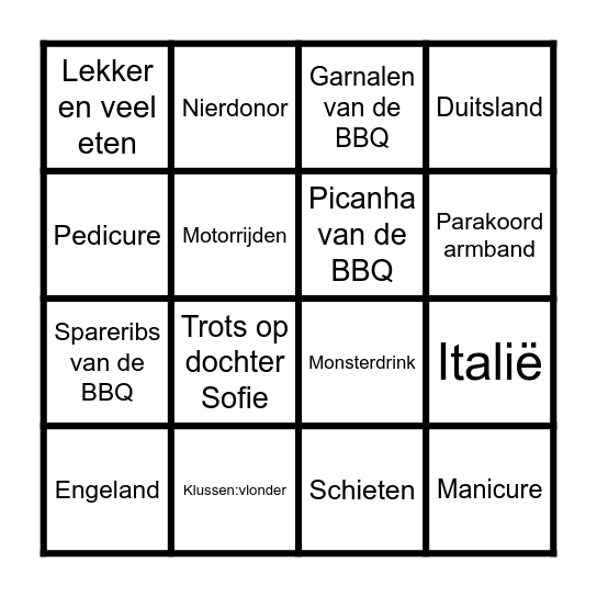 Elmar's Bingo Card
