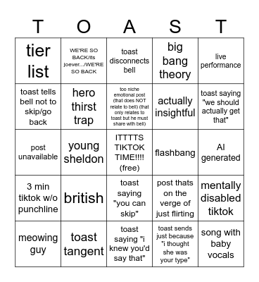 tiktok time bingo Card