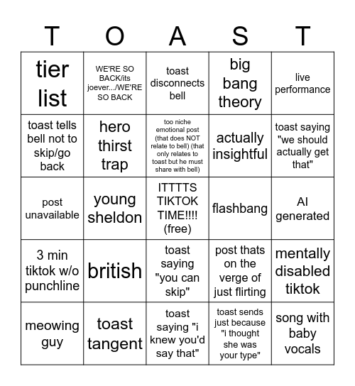 tiktok time bingo Card