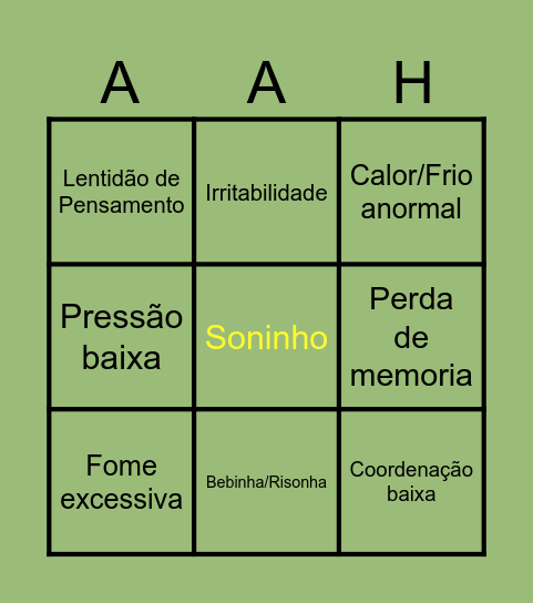 Efeitos Privação de sono Bingo Card