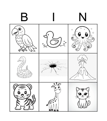 Animal bingo Card